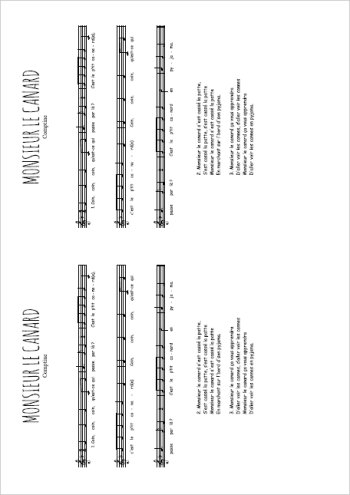 Monsieur le canard Partition gratuite